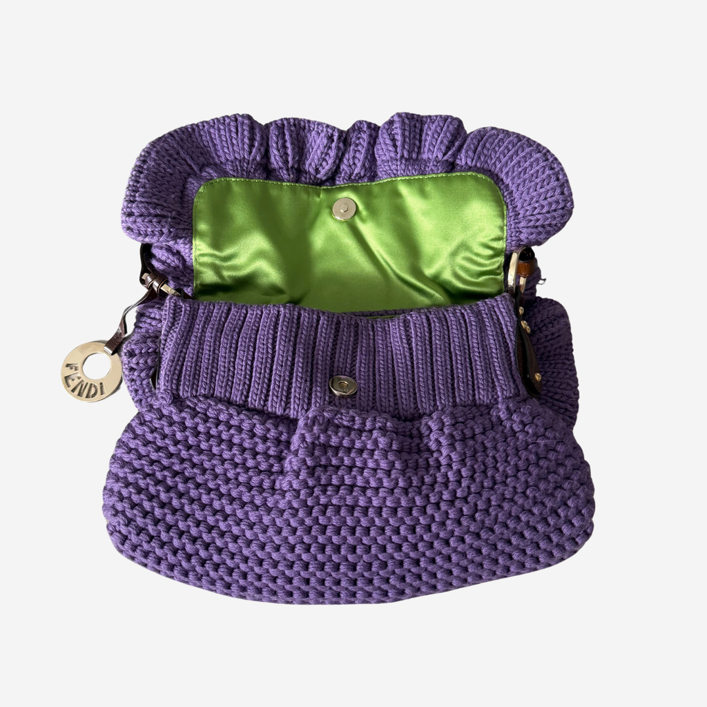 Fendi Wool Crocheted Chef Shoulder Bag