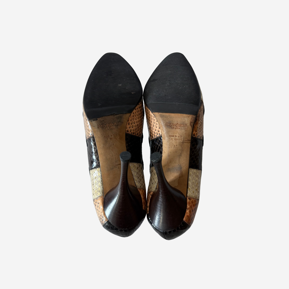 Yves Saint Laurent Multicolour Python Heels 37.5