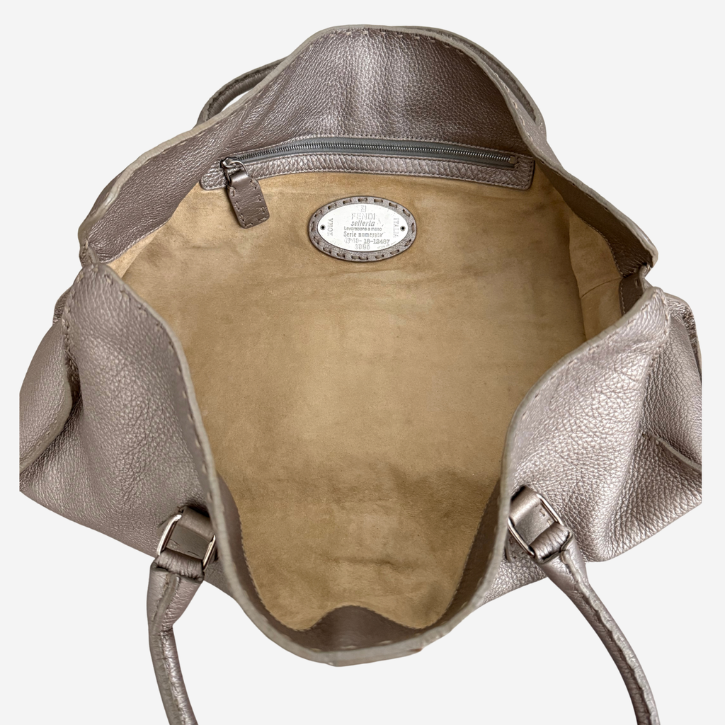 Fendi Selleria Metallic Leather Shoulder Bag