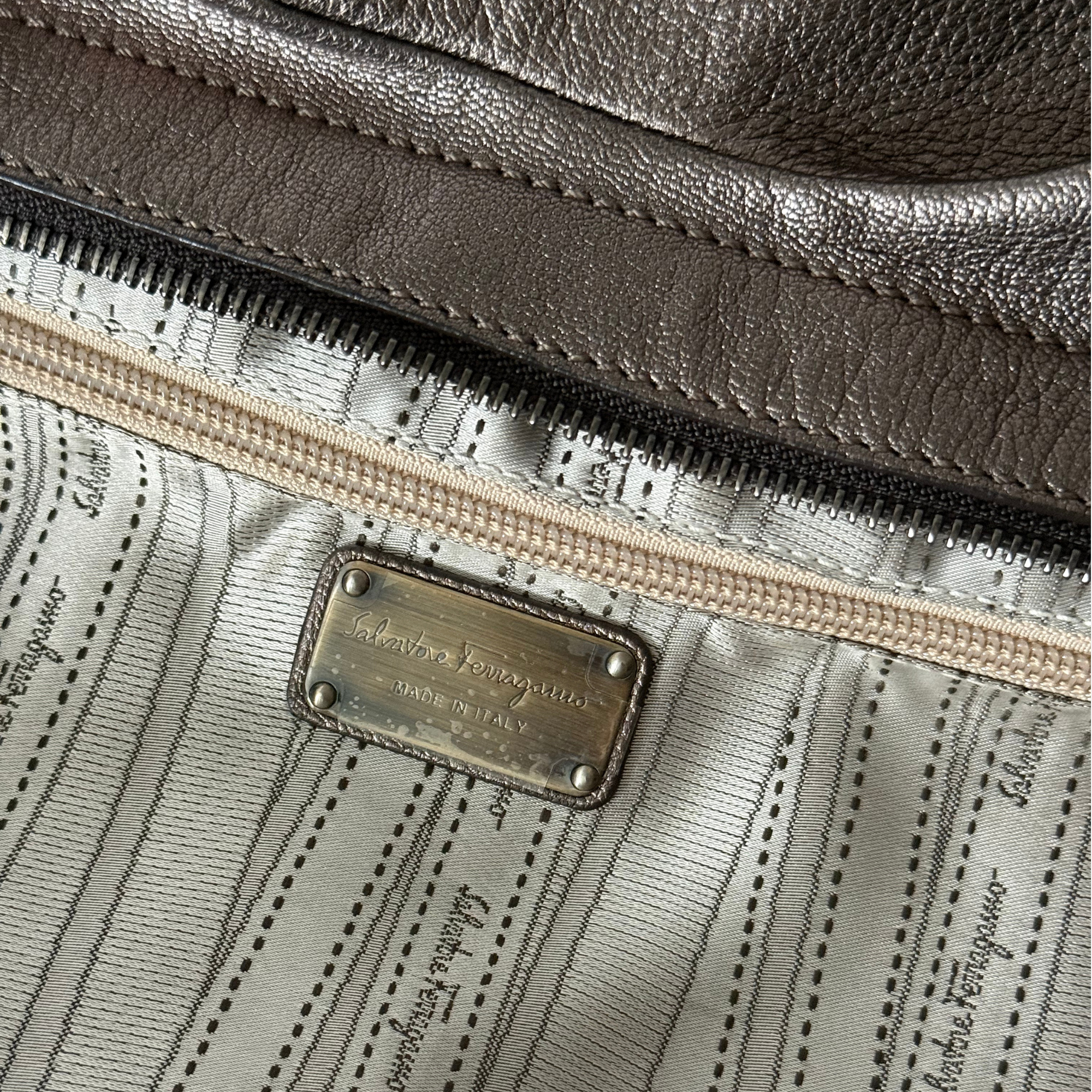 Metallic Top Handle Hobo