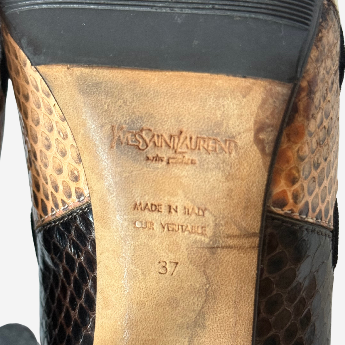 Yves Saint Laurent Multicolour Python Heels 37.5