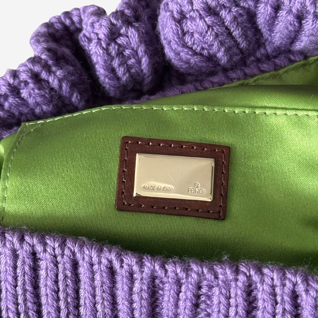 Fendi Wool Crocheted Chef Shoulder Bag