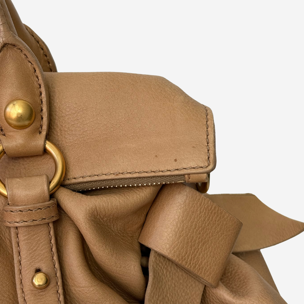Vitello Lux Bow Satchel