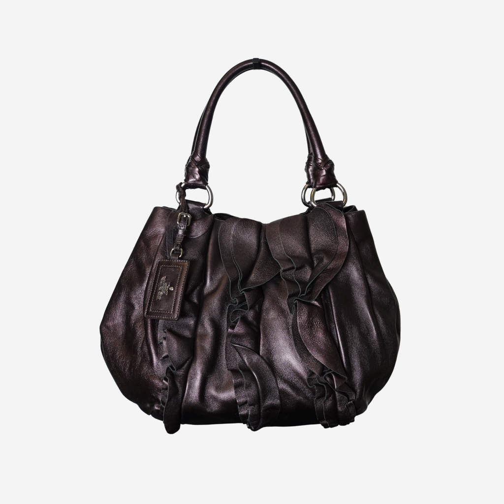 Nappa Mordore Ruffle Hobo Bag
