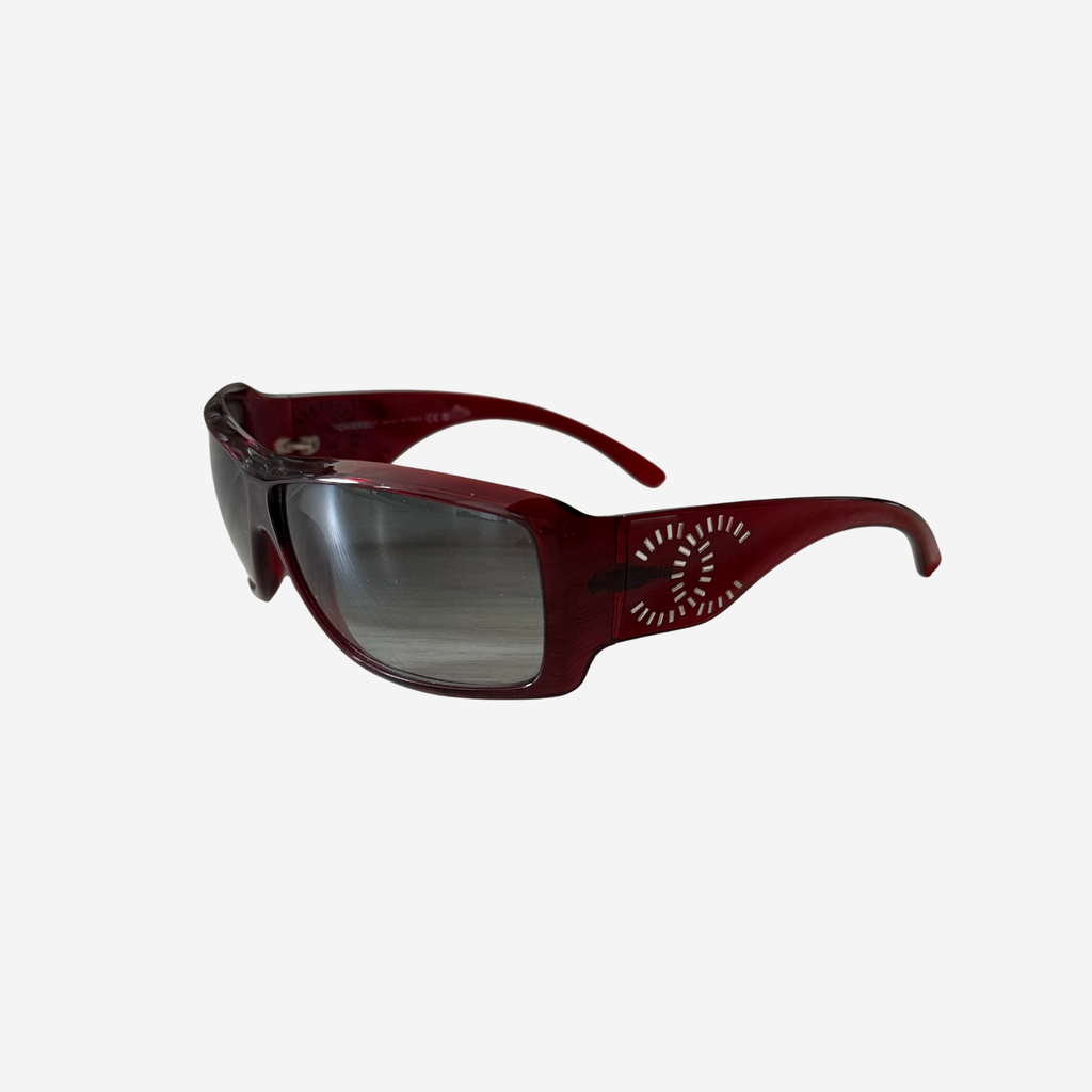 6021-B Crystal CC Shield Sunglasses