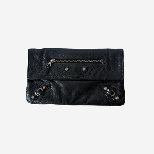 Balenciaga 2012 Black Giant 12 Envelope Clutch