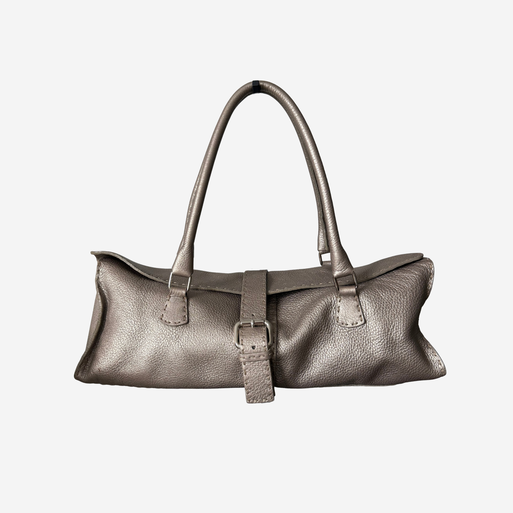 Fendi Selleria Metallic Leather Shoulder Bag