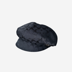 Coach Black Signature Jacquard Newsboy Cap