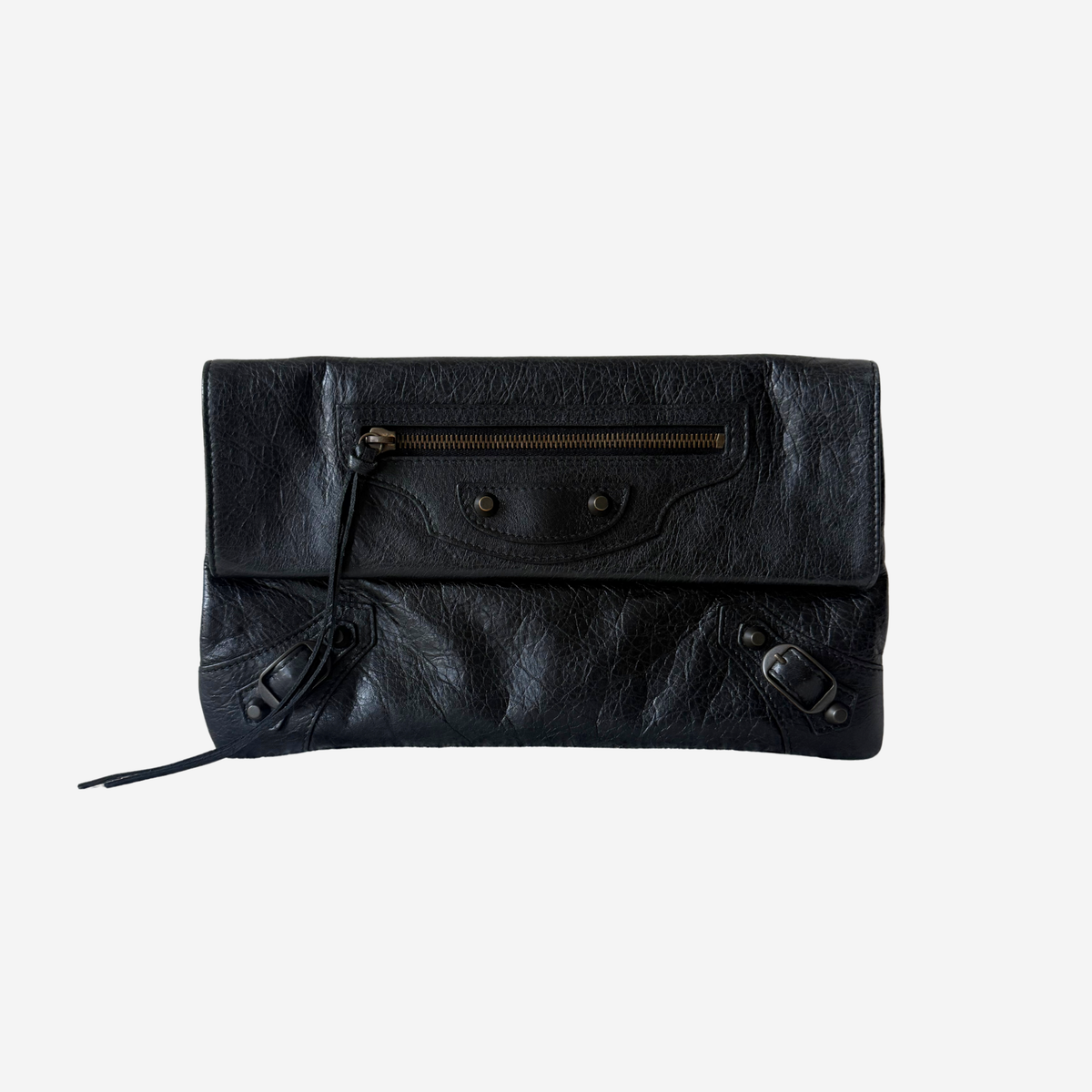 Balenciaga 2012 Black Classic Envelope Clutch
