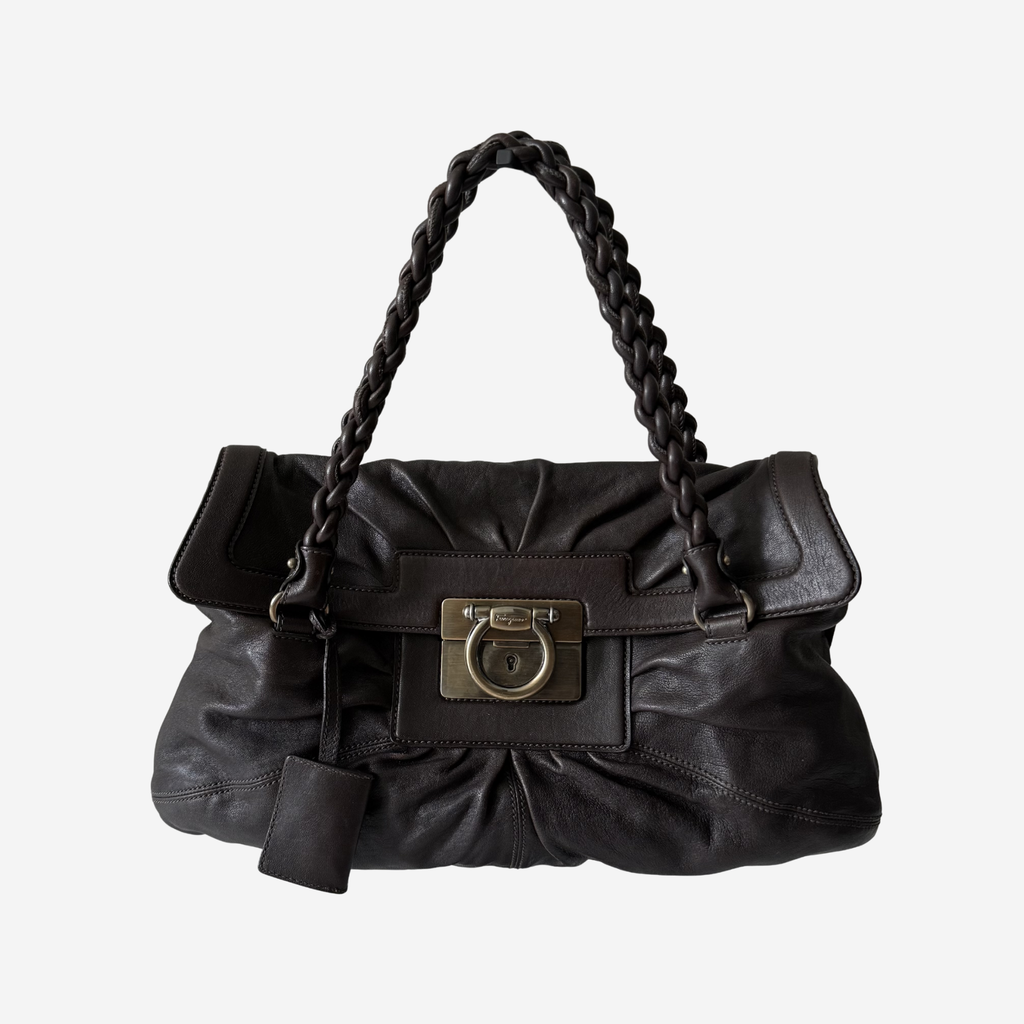 Braided Handle Shoulder Bag