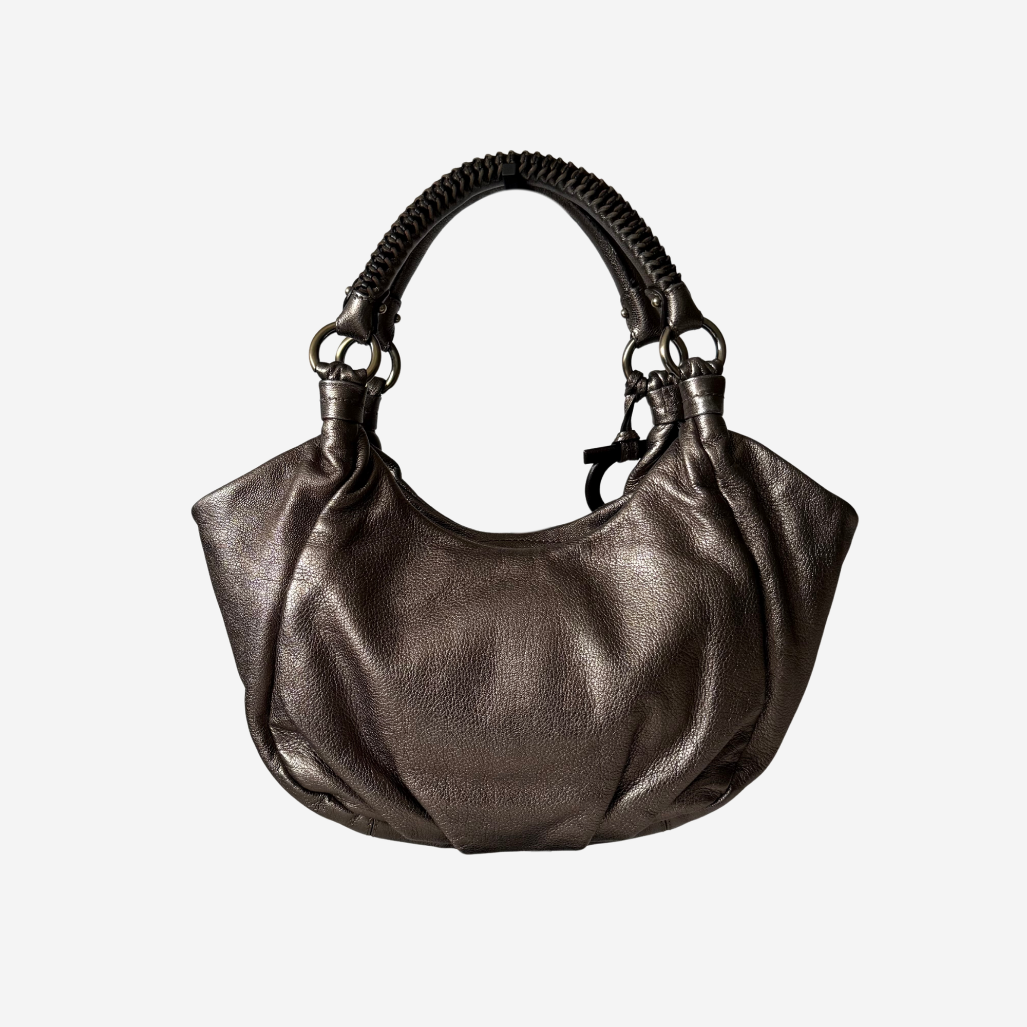Metallic Top Handle Hobo