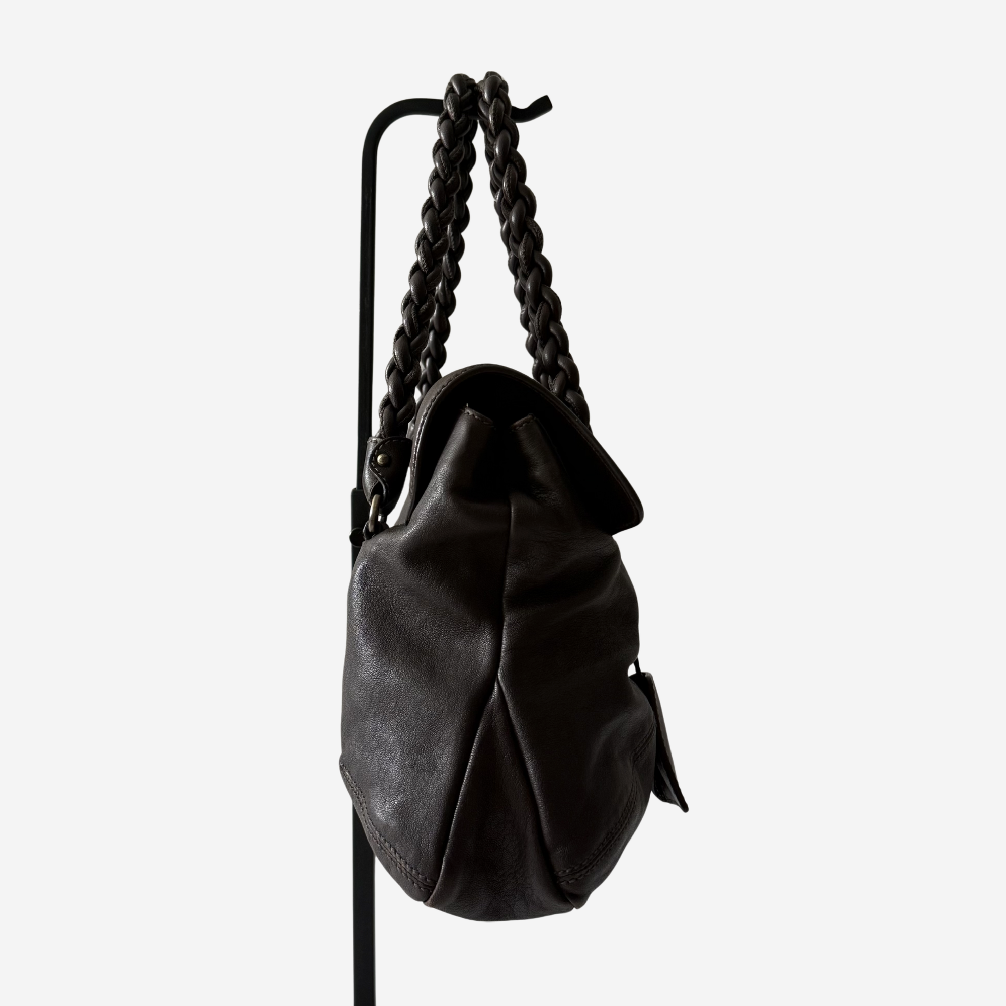 Braided Handle Shoulder Bag