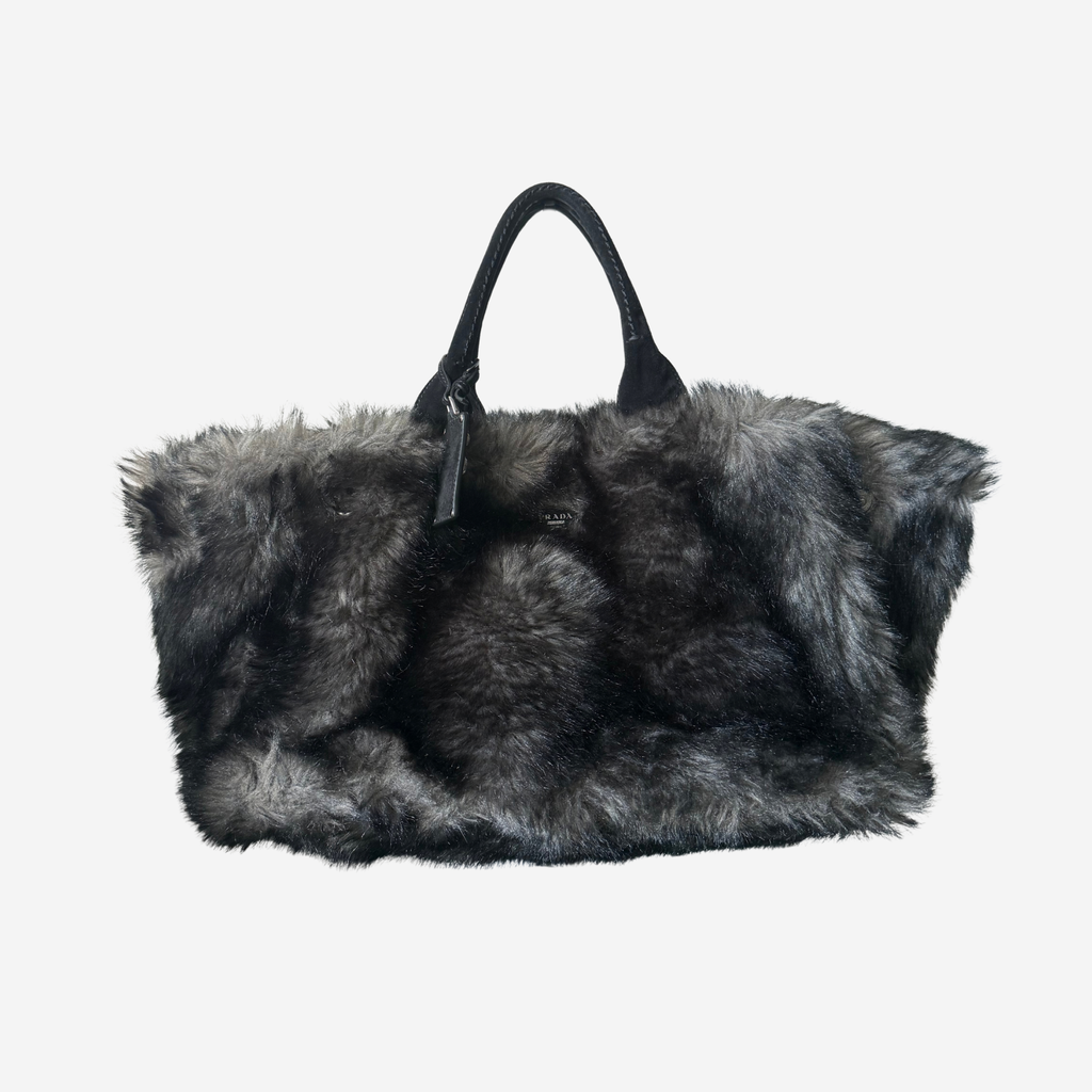 Prada Eco Marmotta Faux Fur Tote