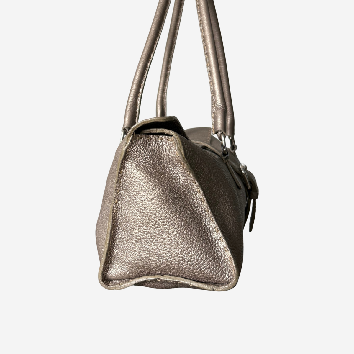 Fendi Selleria Metallic Leather Shoulder Bag