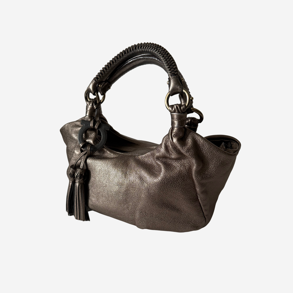 Metallic Top Handle Hobo