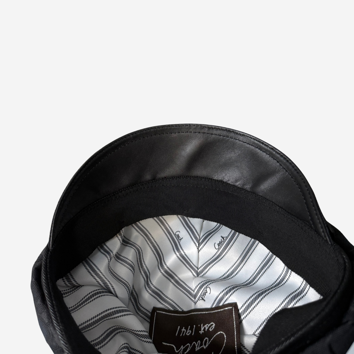 Coach Black Signature Jacquard Newsboy Cap
