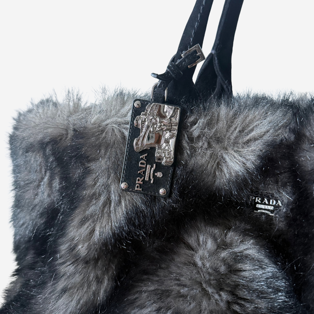 Prada Eco Marmotta Faux Fur Tote