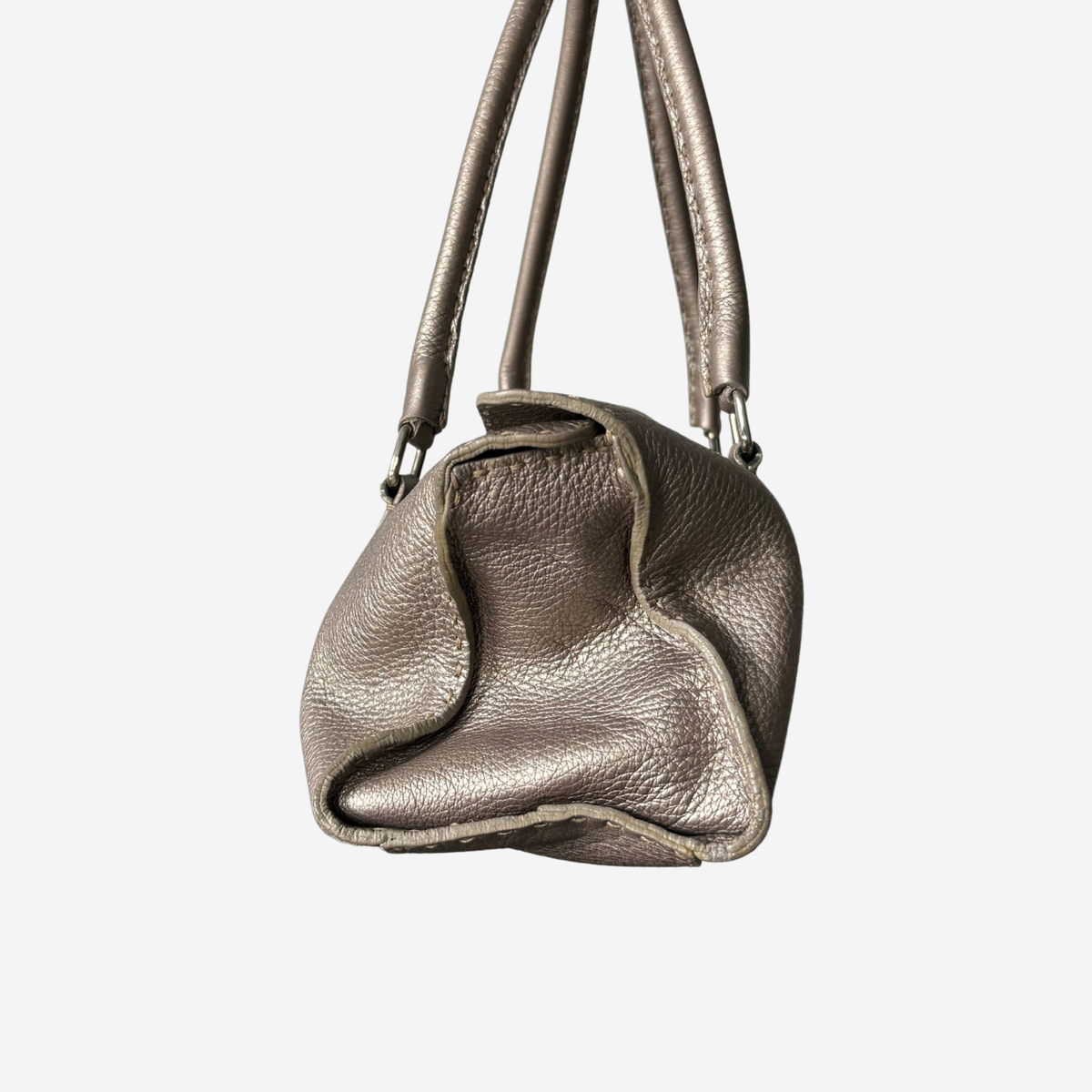 Fendi Selleria Metallic Leather Shoulder Bag