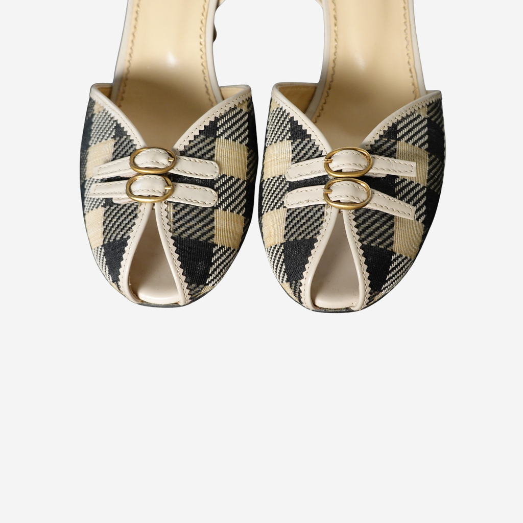 Plaid Slingback Heels