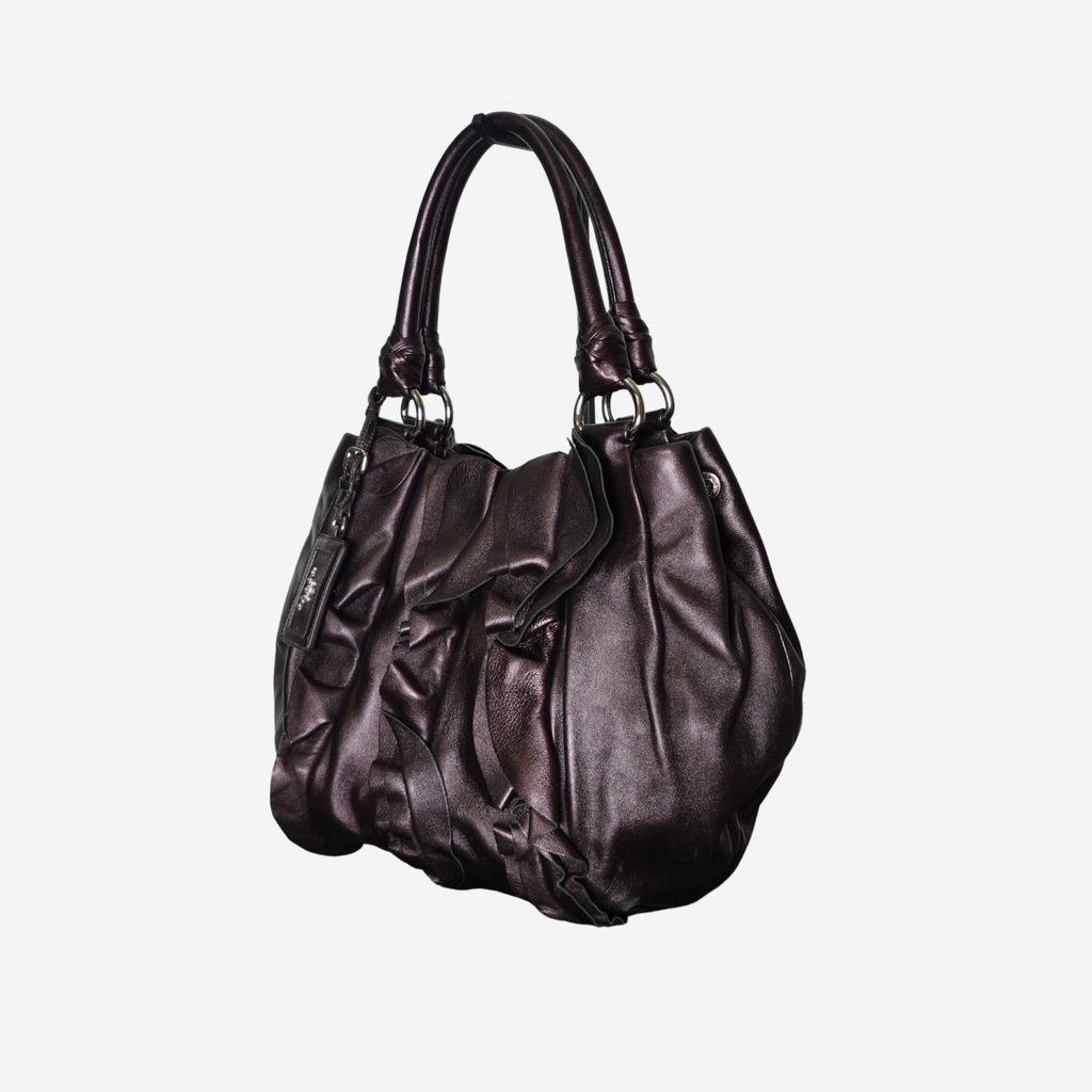 Nappa Mordore Ruffle Hobo Bag