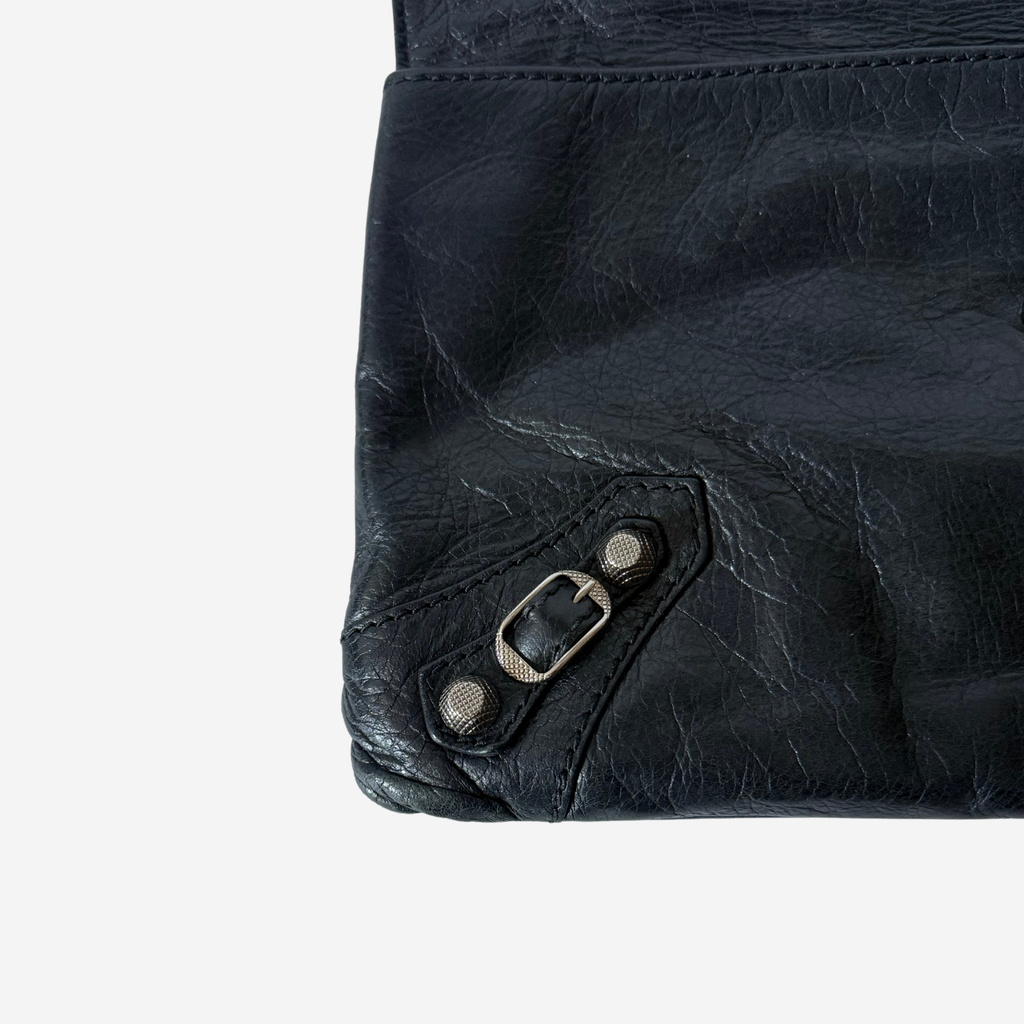 Balenciaga 2012 Black Giant 12 Envelope Clutch