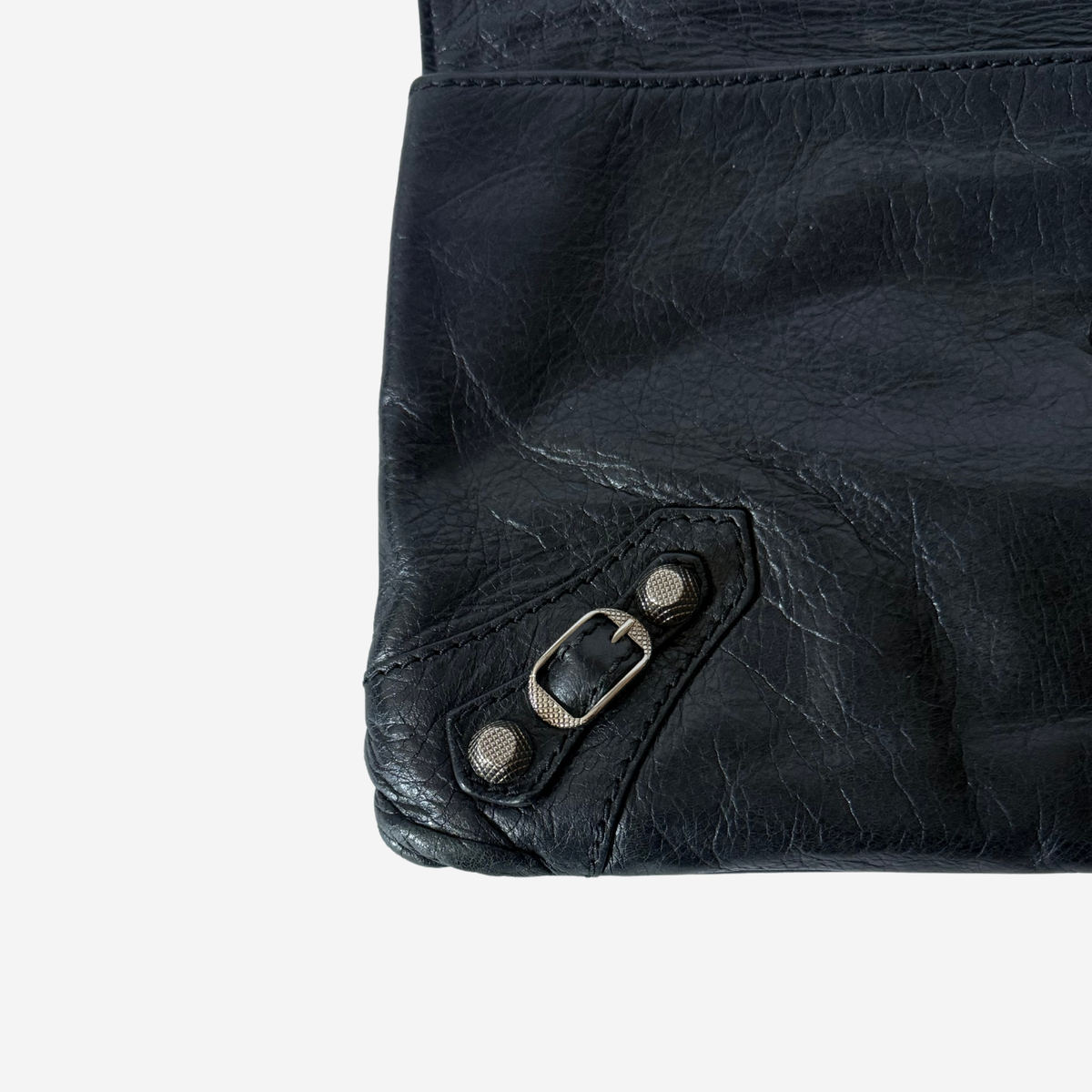 Balenciaga 2012 Black Giant 12 Envelope Clutch