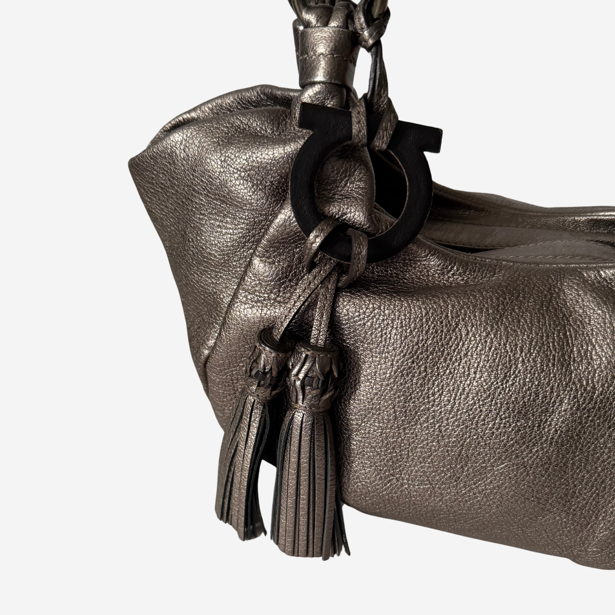 Metallic Top Handle Hobo