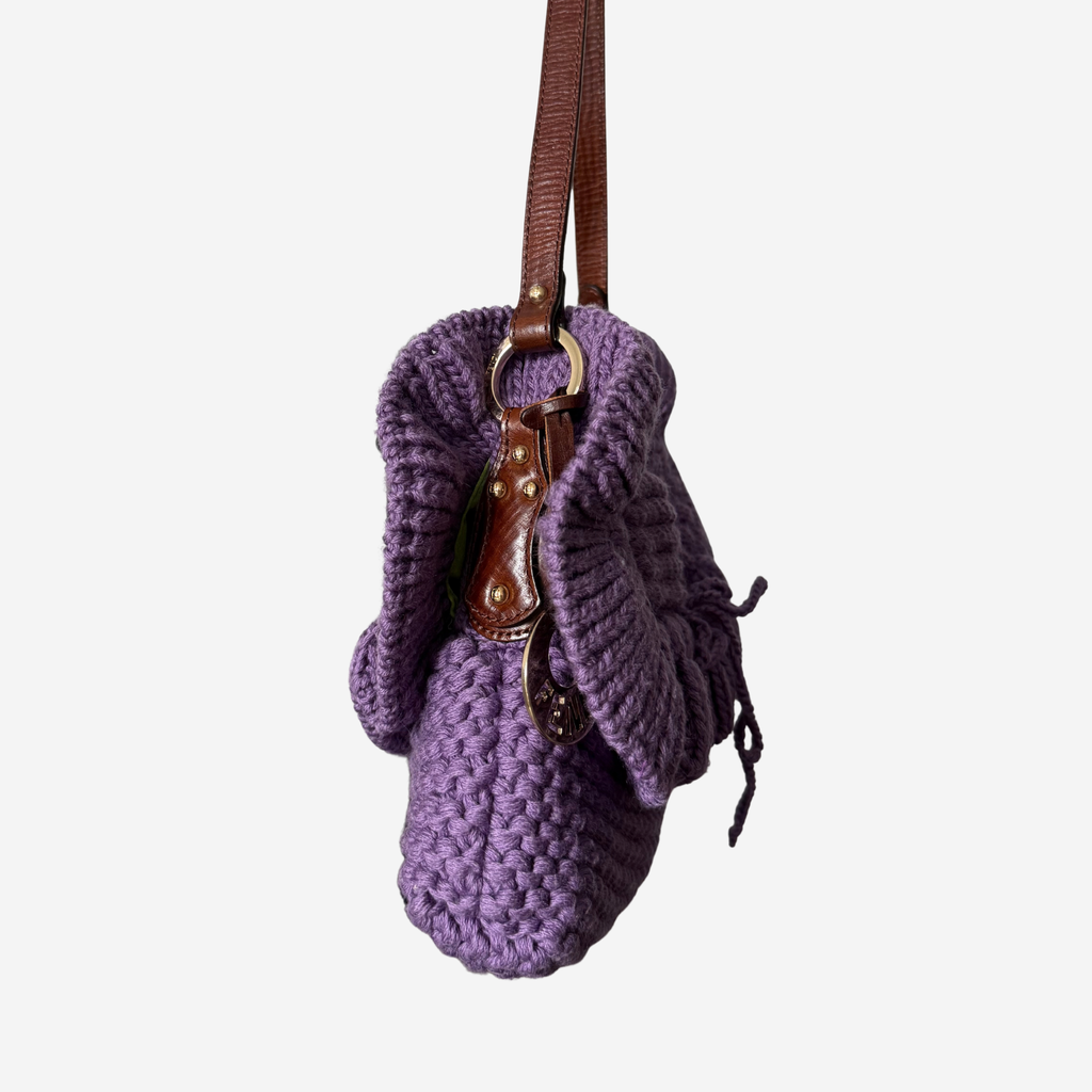 Fendi Wool Crocheted Chef Shoulder Bag
