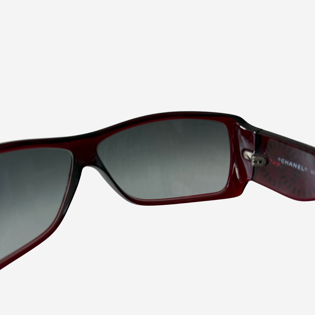 6021-B Crystal CC Shield Sunglasses