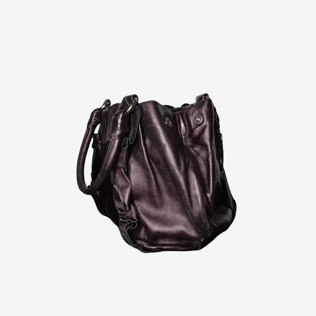 Nappa Mordore Ruffle Hobo Bag