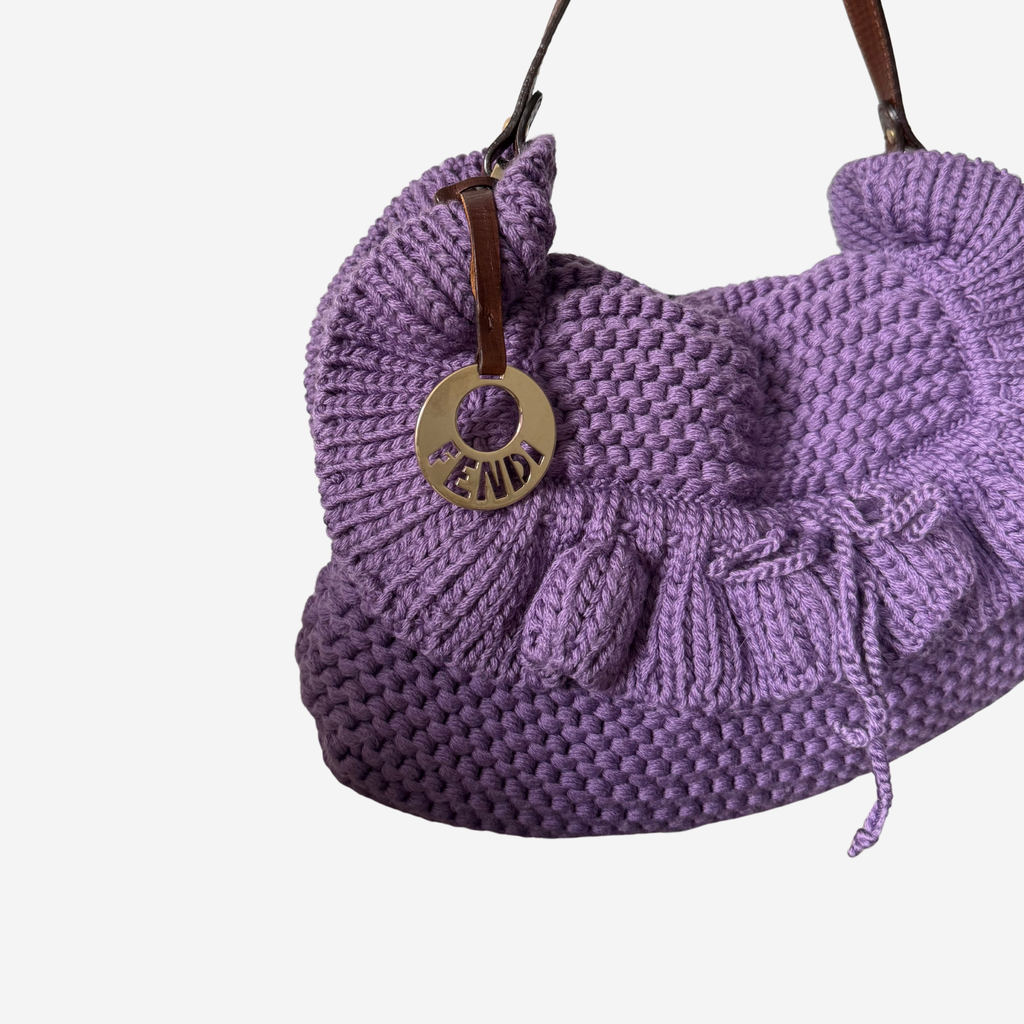 Fendi Wool Crocheted Chef Shoulder Bag