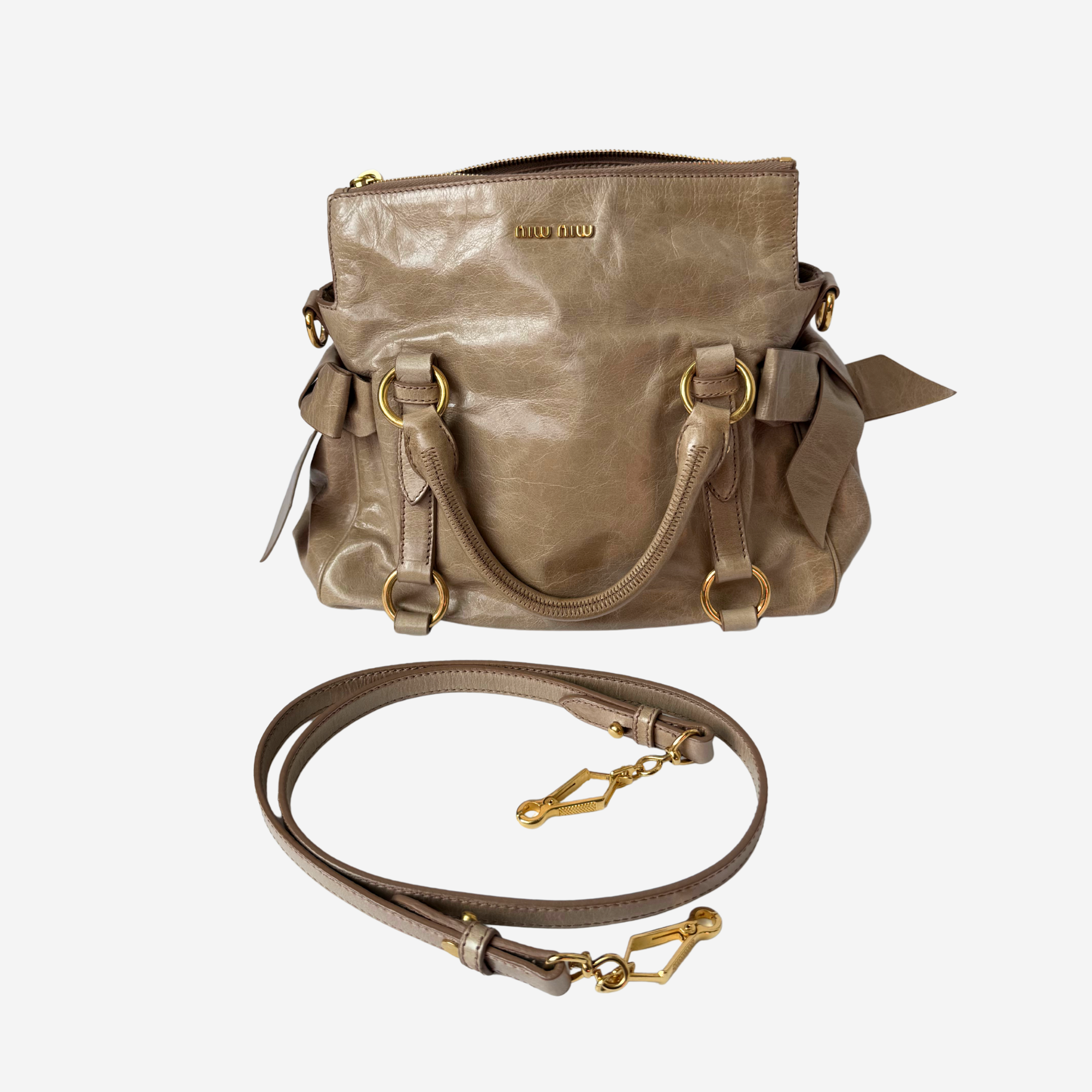Vitello Lux Bow Satchel