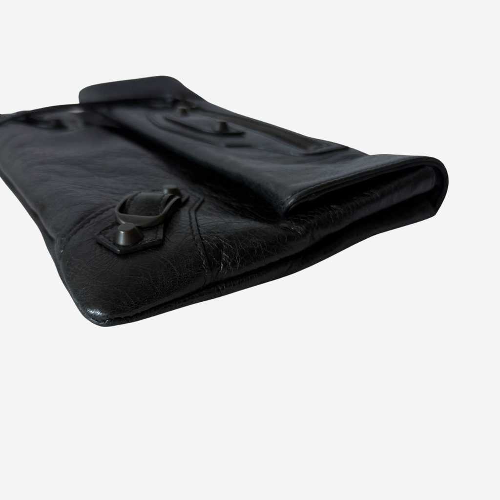 Balenciaga 2012 Black Classic Envelope Clutch