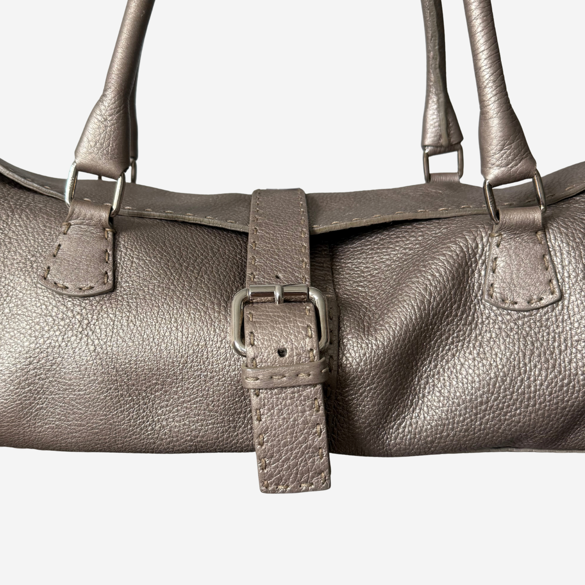 Fendi Selleria Metallic Leather Shoulder Bag