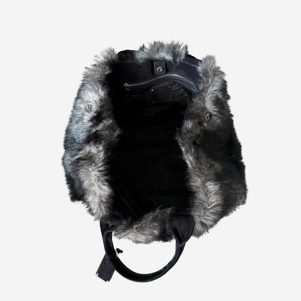 Prada Eco Marmotta Faux Fur Tote