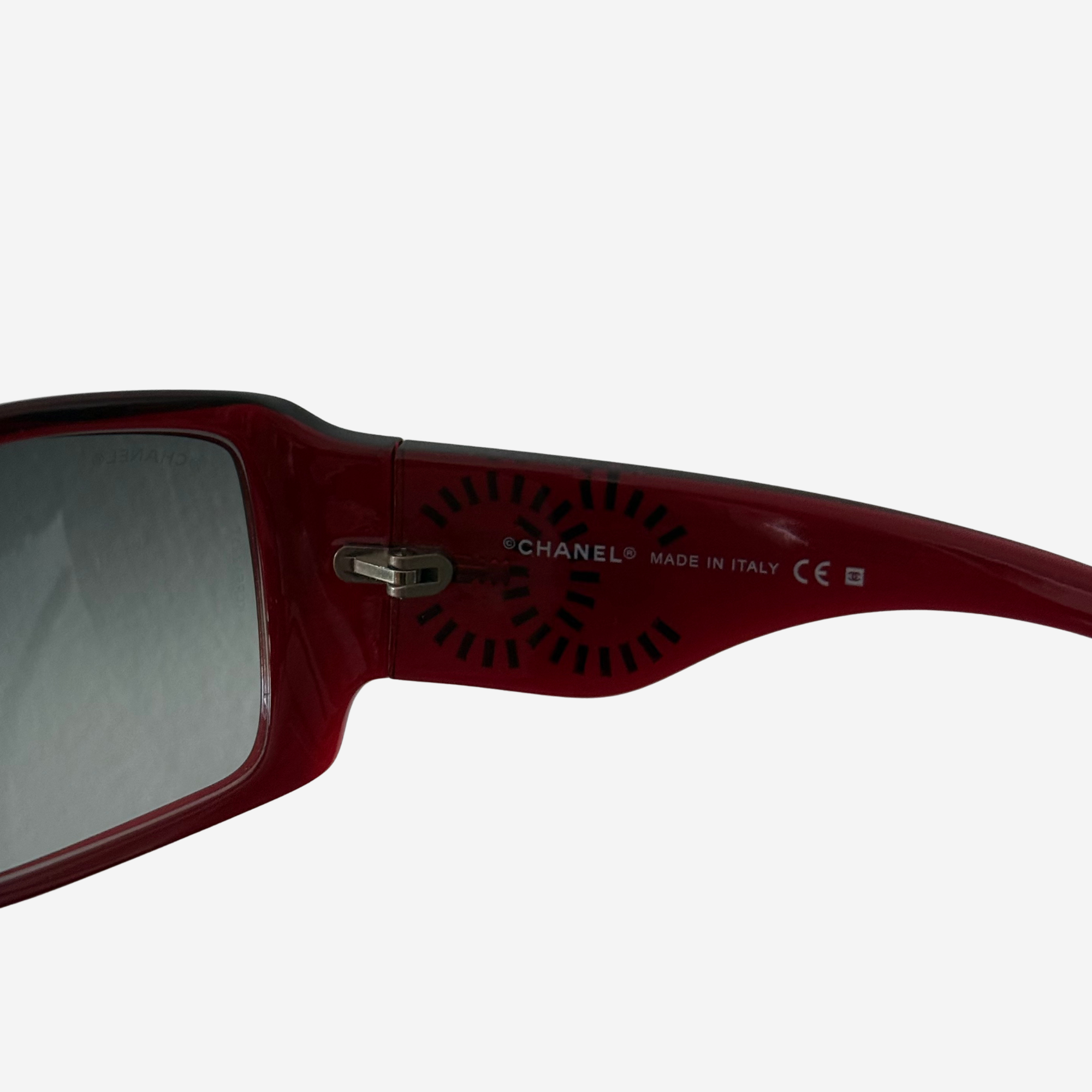 6021-B Crystal CC Shield Sunglasses