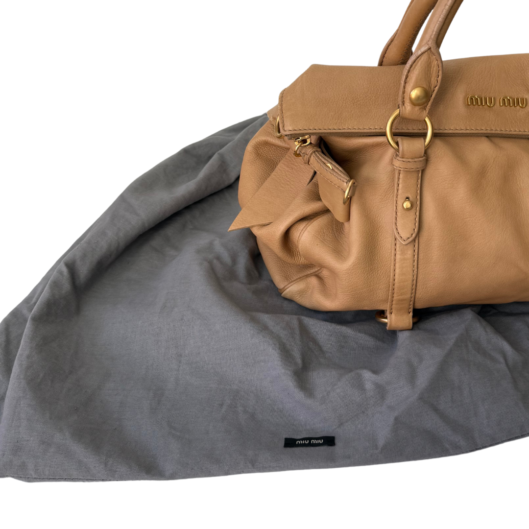 Miu Miu - Vitello Lux Bow Satchel