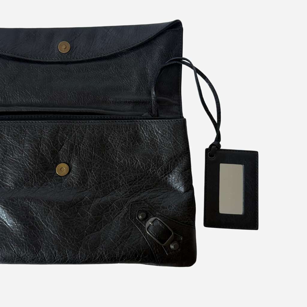 Balenciaga 2012 Black Classic Envelope Clutch
