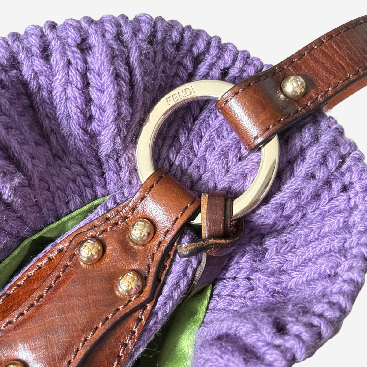 Fendi Wool Crocheted Chef Shoulder Bag