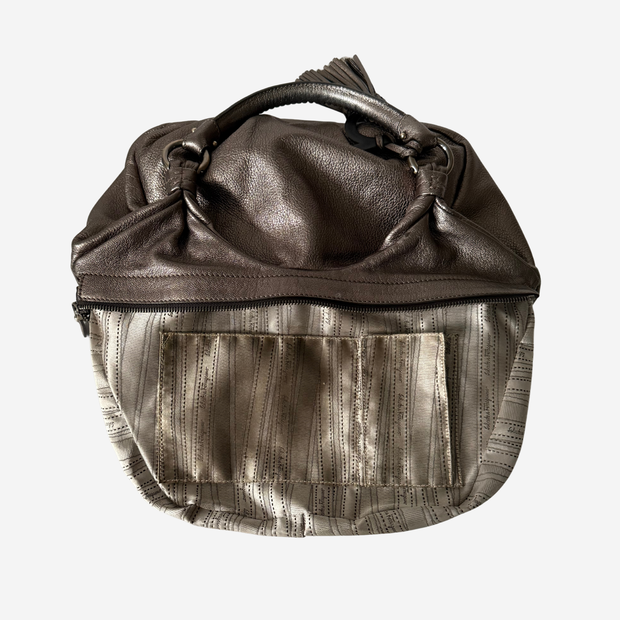 Metallic Top Handle Hobo