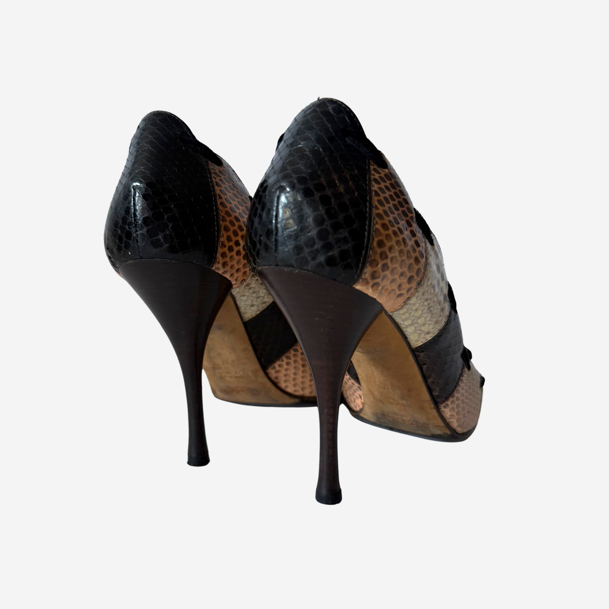 Yves Saint Laurent Multicolour Python Heels 37.5