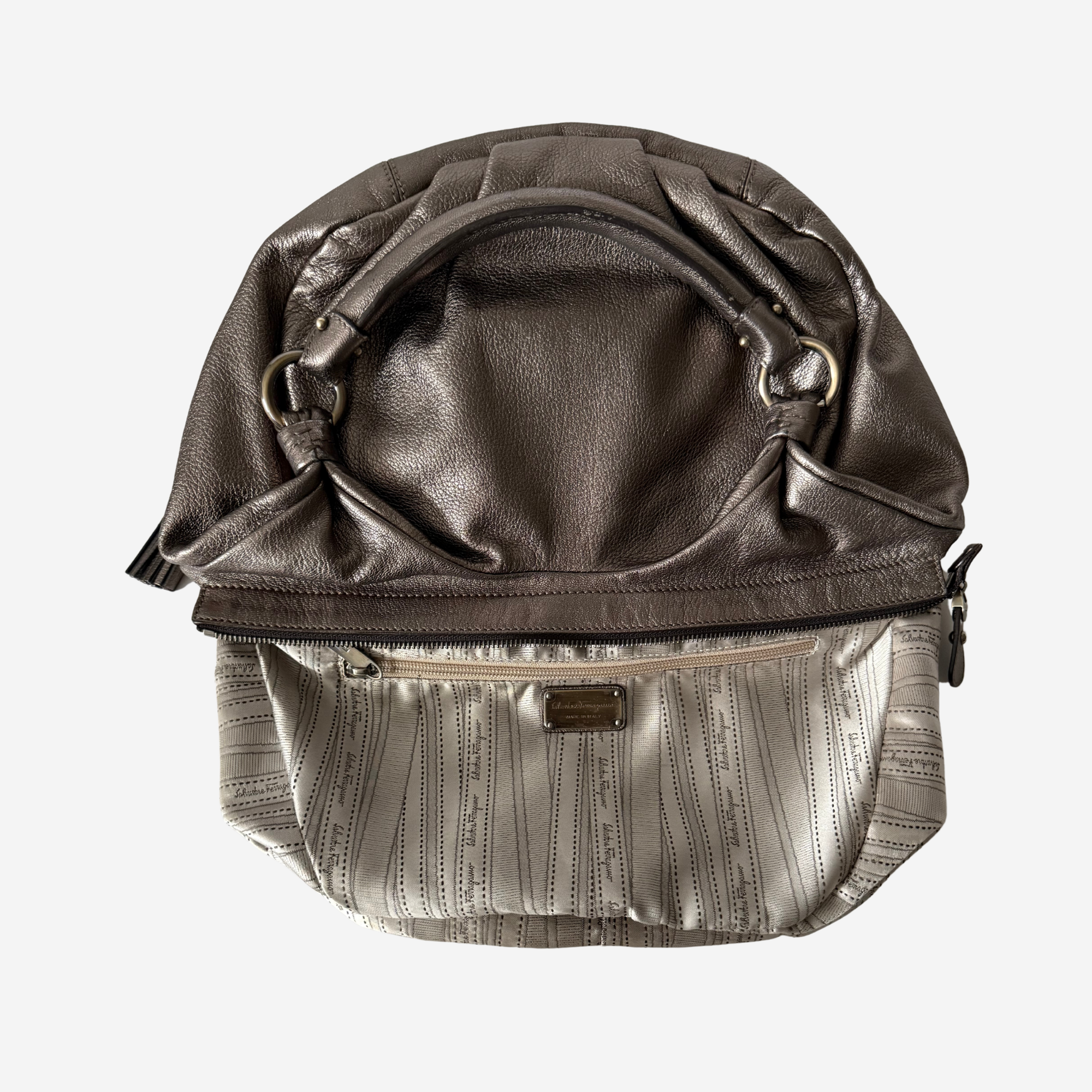 Metallic Top Handle Hobo
