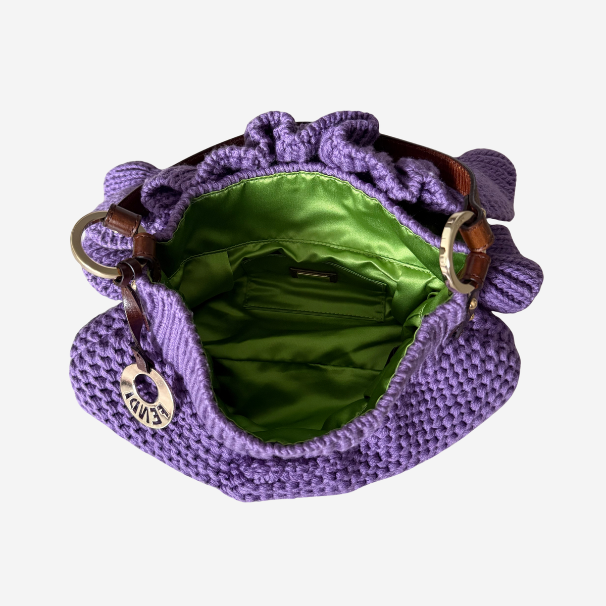 Fendi Wool Crocheted Chef Shoulder Bag