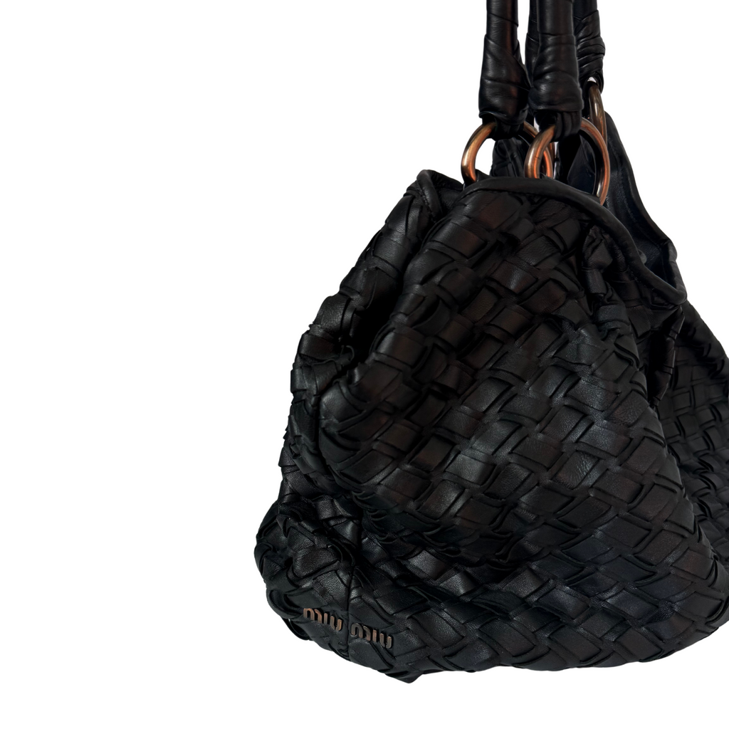 Miu Miu - Leather Woven Tote