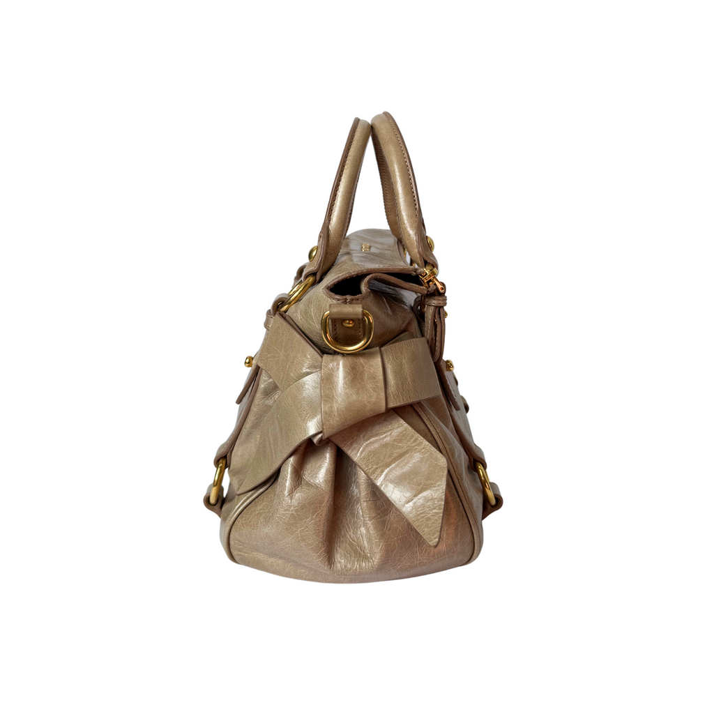 Miu Miu - Vitello Lux Bow Satchel