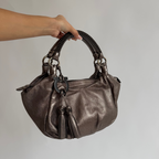 Ferragamo Metallic Top Handle Hobo