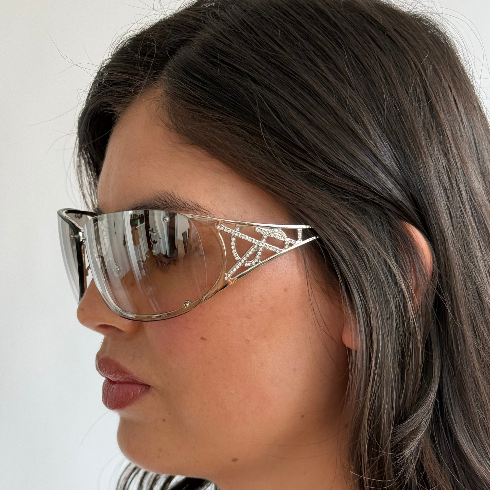 Rhinestone Shield Sunglasses